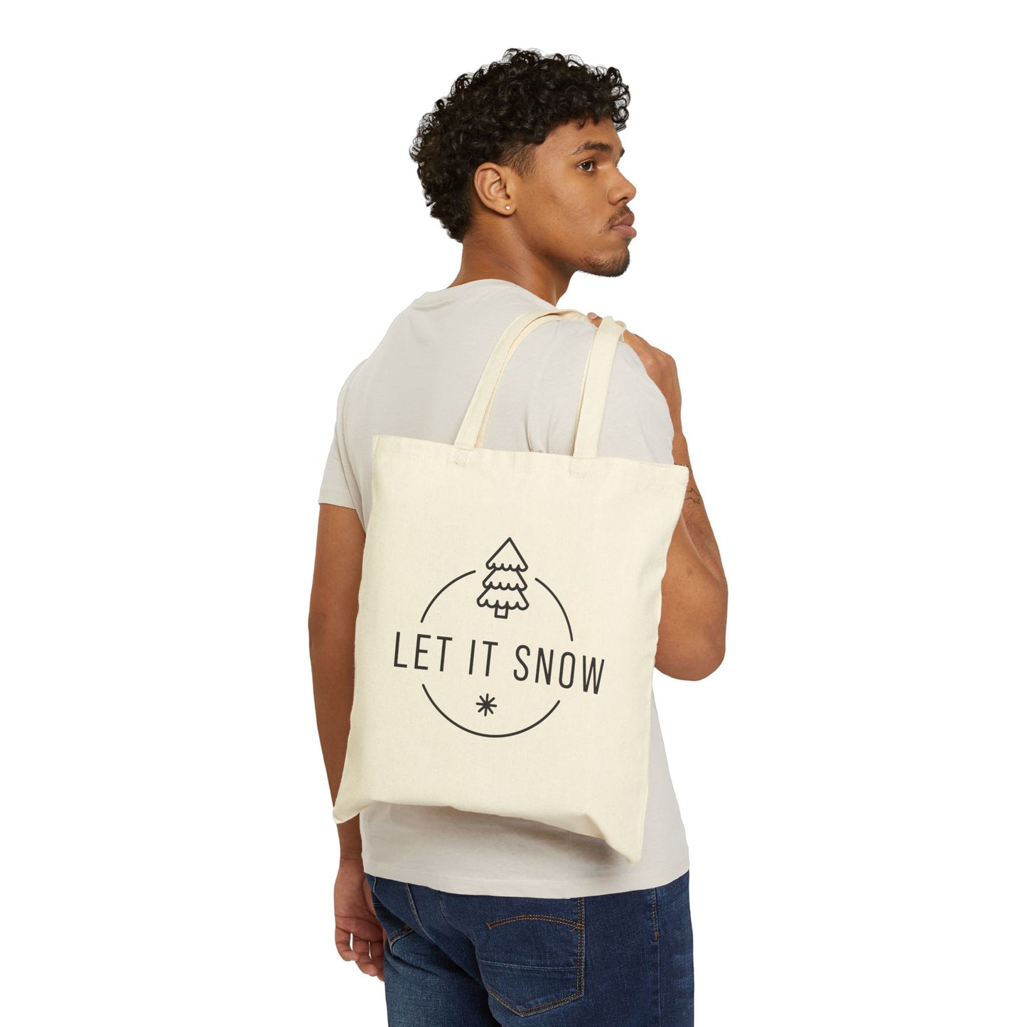 Cotton Canvas Tote Bag snow day