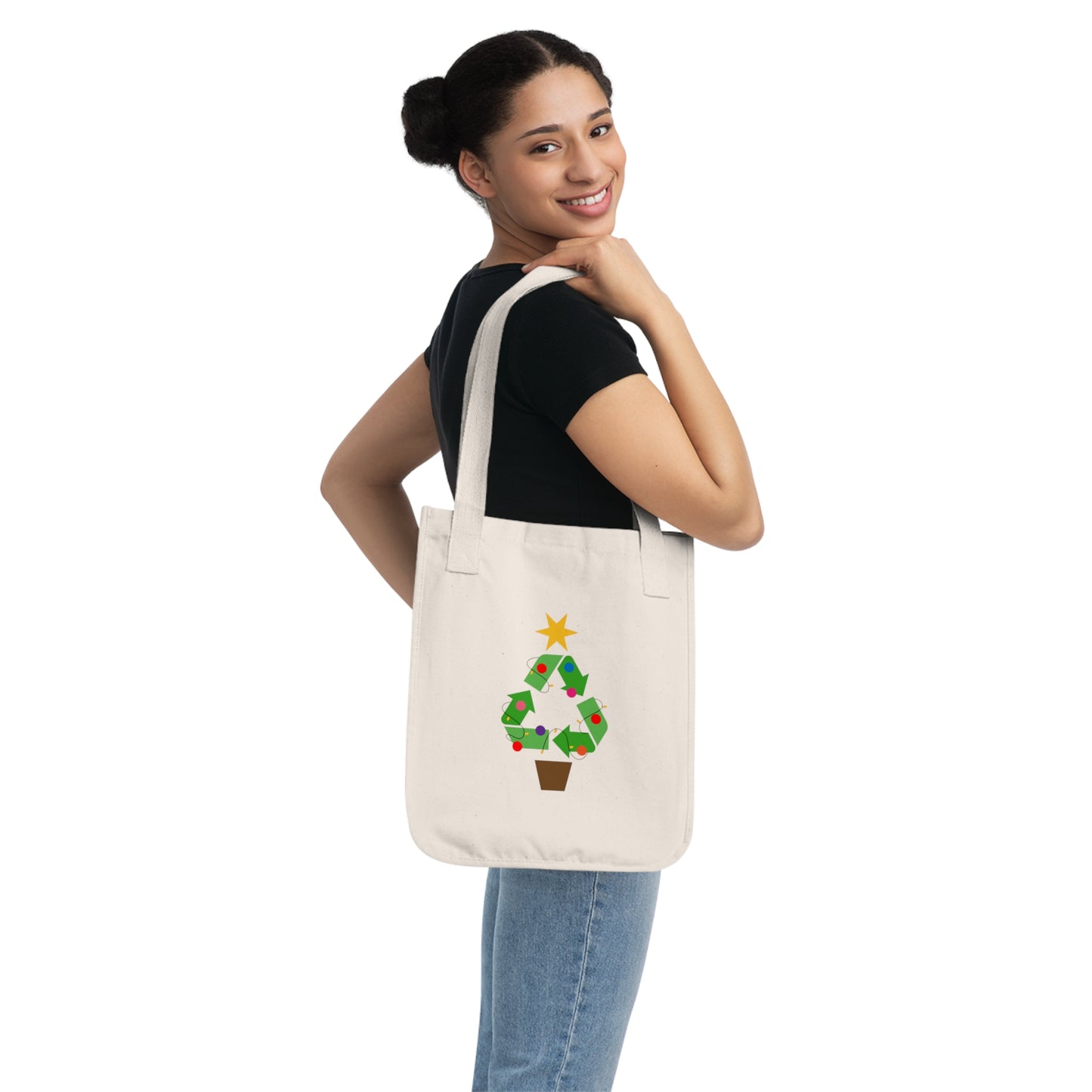 Organic Canvas recycle tree Tote Bag