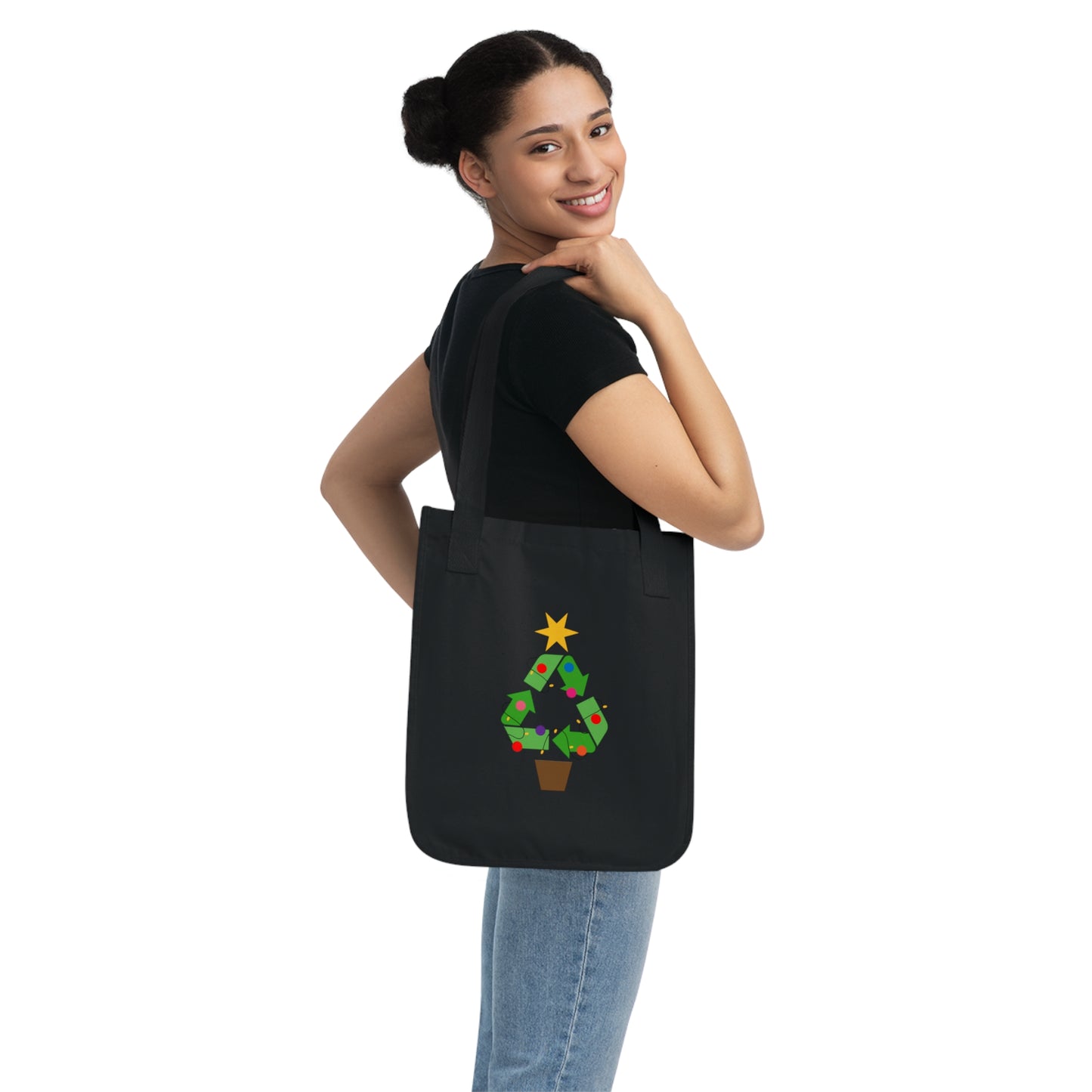 Organic Canvas recycle tree Tote Bag